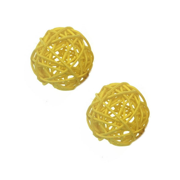Bolas Decorativas de Ratán Toystoory 10 Piezas Aromaterapia y Aceites Esenciales Amarillo
