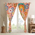 thumbnail image 4 of Groovy Flowers Curtains & Drapes, 70S Retro Floral Curtains 80S 90S Hippie Flower 30%-50% Blackout Curtains Vintage Boho Psychedelic Rainbow Window Curtains 38"Wx54"L 2 Panels, Colorful, 4 of 6