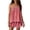 Wine, variant on Women Striped Pajama Set Ruffle Hem Spaghetti Strap Cami Top Wide Leg Shorts Set 2 Piece Pj Outfits Pink XL(XL)
