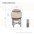 thumbnail image 2 of LuxenHome 21" Tall MgO Planter with Metal Stand, Rustic Pot for Indoor or Outdoor Use, 2 of 10