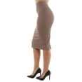 thumbnail image 2 of Fashion2Love Pull-on Wide High Waist Bodycon Pencil Knee Length Stretch Midi Skirt, 2 of 8