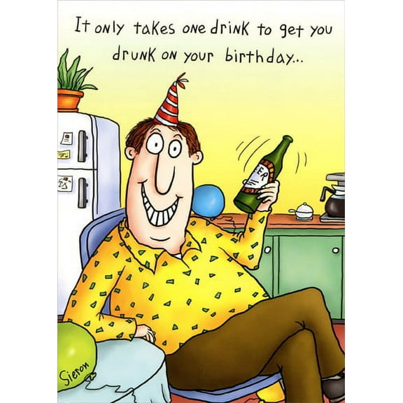 Oatmeal Studios One Drink To Get You Drunk Funny Masculine Birthday Card