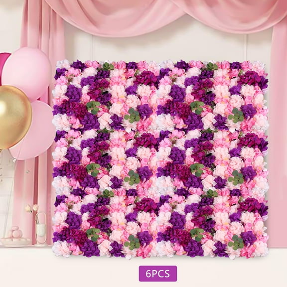 6PCS Artificial Flower Wedding Party Backdrop Wall Panels Bouquet Home Decor