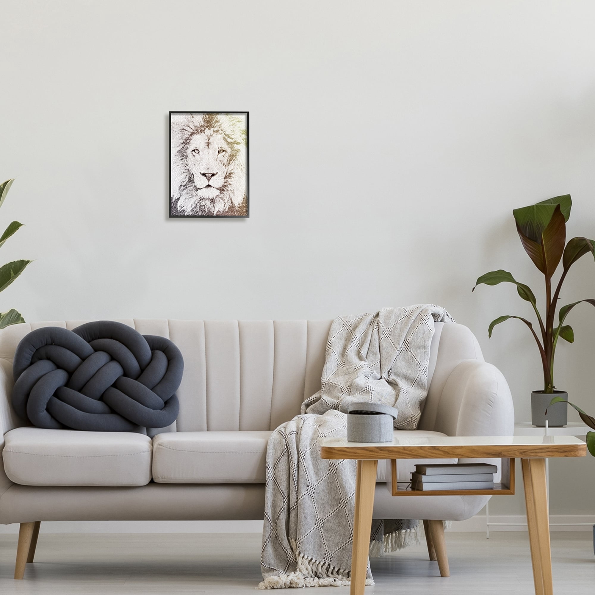 Stupell Industries Dominant Lion Portrait Text Word Pattern Animal Mane, 11 x 14, Design by Paula Belle Flores