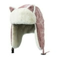 thumbnail image 1 of Women Warm Trapper Hat with Cat Ears Thickened Windproof Ear Protection Cozy Velvet-lined Ladies Hat, 1 of 10