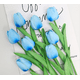 thumbnail image 1 of Nvzi 12 flores artificiales de tulipán, flores falsas, flores artificiales para decoración de bodas, azul, 1 of 5