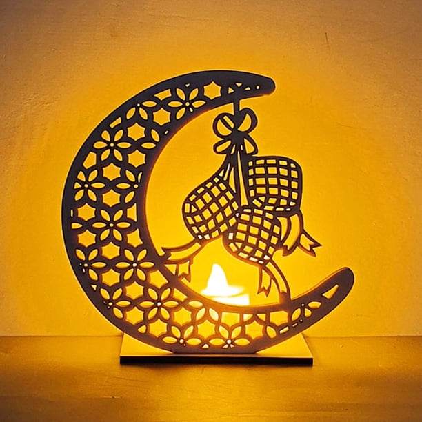 Colgante de mezquita de luna LED de decoración de bricolaje portátil para regalo de musulmanes (F) Ndcxsfigh libre de BPA