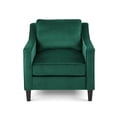 thumbnail image 1 of Milo Contemporary Velvet Club Chair, Green and Dark Brown, 1 of 8