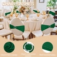 thumbnail image 3 of Uxcell 20 Paquete Fundas para Sillas, Banda de Cubierta de Silla Elástica con Hebilla Deslizante, Lazos de Poliéster, Cintas Universales para Decoraciones de Ceremonia de Fiesta de Boda, Verde Oscuro, 3 of 6