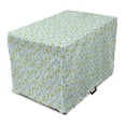 thumbnail image 1 of Flower Dog Crate Cover, Simple Cartoonish Floral Pattern with Daffodils, Easy to Use Pet Kennel Cover Small Dogs Puppies Kittens, 7 Sizes, Pale Blue Mustard, by Ambesonne, 1 of 6