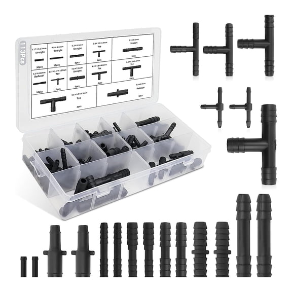 113Pcs/set Hose Connector Assortment T-Connector Hose Connector Set Irrigation Connection Kits Hose Connector Set