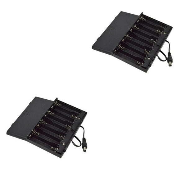 crativent AA Battery Box Modification Universal Small Size Sensitive Lighting Device DIY Batteries Case with Switch Replacement black 126.78x71.19x19.38mm 2Set