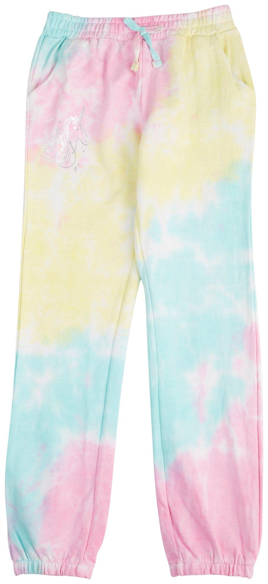 Tie Dye Metallic Unicorn Jogger Pants 