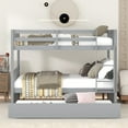 thumbnail image 2 of Bellemave Full Over Full Bunk Bed with Trundle,Wooden Trundle Bed Frame with Ladder,Convertible to 2 Platform Beds for Teens Adults(Gray), 2 of 15