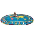 thumbnail image 3 of Hands Around the World 7'8" x 10'9" Oval area rug in color Multi, 3 of 7