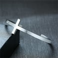 thumbnail image 2 of Vnox Religious Cross Bracelets, Stainless Steel Sideways Cross Bracelet for Women, Confirmation Baptism Gifts, Christmas Gifts, 2 of 7