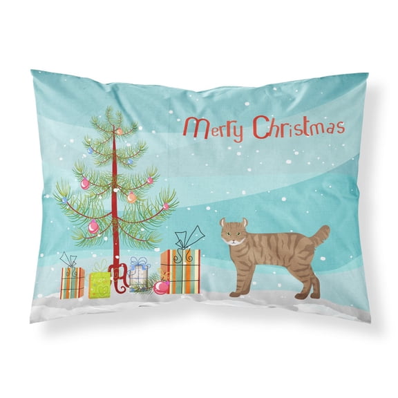 Highlander Lynx 3 Cat Merry Christmas Fabric Standard Pillowcase