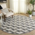 thumbnail image 2 of SAFAVIEH Pyramid Agatha Geometric Area Rug, Gray/Ivory, 6'7" x 6'7" Round, 2 of 7