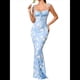thumbnail image 2 of Vestido Maxi Bohemio de Verano para Mujer, con Estampado Floral, Tirantes Finos, Sin Mangas y Ajustado Tulipanes Blancos L, 2 of 8