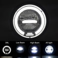 thumbnail image 4 of 6.5-inch round LED motorcycle headlight with mounting brackets, white light, 4 of 5