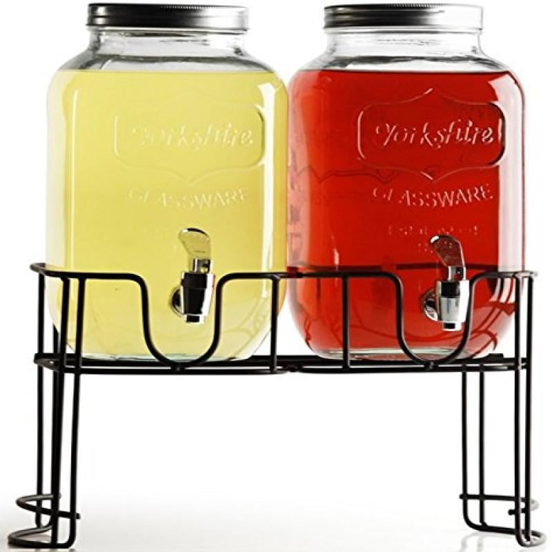Circleware Yorkshire Mason Jar Glass Beverage Drink Dispensers with