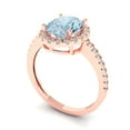 thumbnail image 2 of Clara Pucci 14K Rose Gold 2.27ct SwissBlueTopaz Solitaire with Accents Ring, 2 of 7