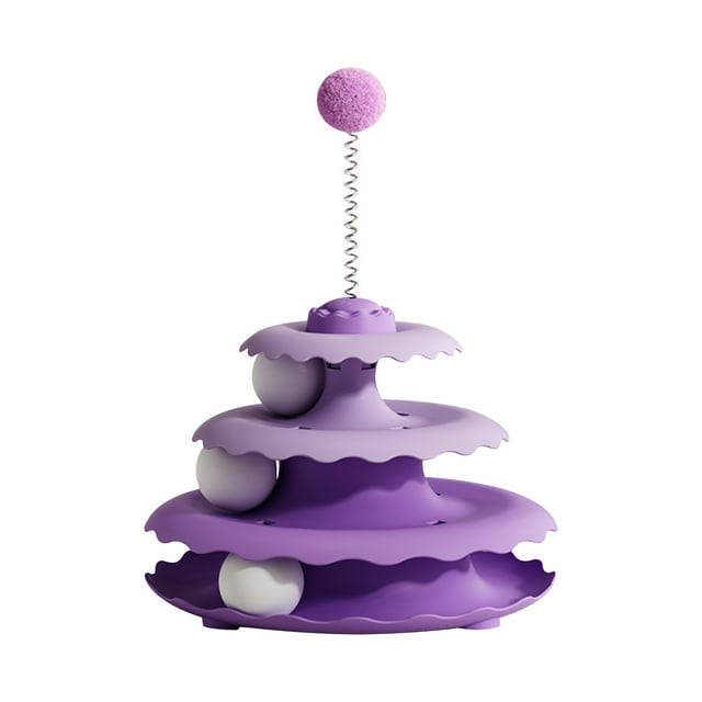 Ohufall Spinning Disk Puzzle Cat Toys Interactive Pet Toys Smart Distraction For Young Indoor Kittens