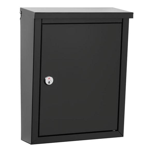 Architectural Mailboxes Chelsea Locking Wall Mount Mailbox, Black, Small