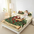 thumbnail image 4 of Feelyou Kawaii Santa Claus Full Size Sheets, Christmas Reindeer Bed Sheets, Vintage Fairy Tale Sheet Sets, Luxury Bedroom Decor, 4pcs, 4 of 7
