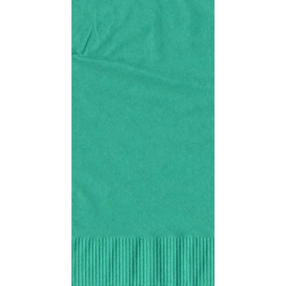600 - (12 Pks of 50) 2 Ply Plain Solid Colors Dinner Hand Towel Napkins Paper - Teal