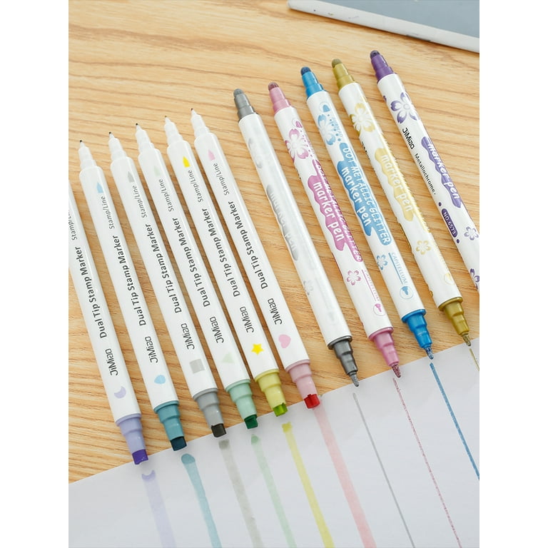 48pcs/set Kids' Stationery Dual Tip Colored Marker Set