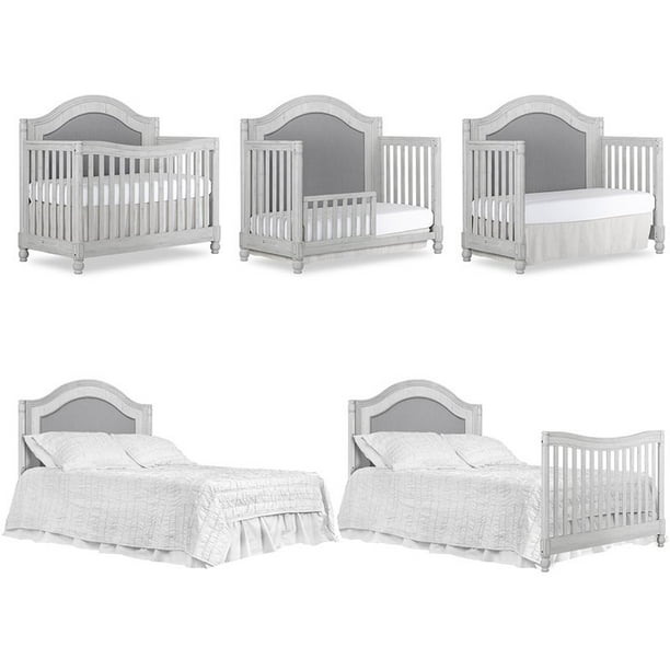 Evolur Kendal 5 in 1 Curve Top Convertible Crib in Antique Gray Mist Walmart