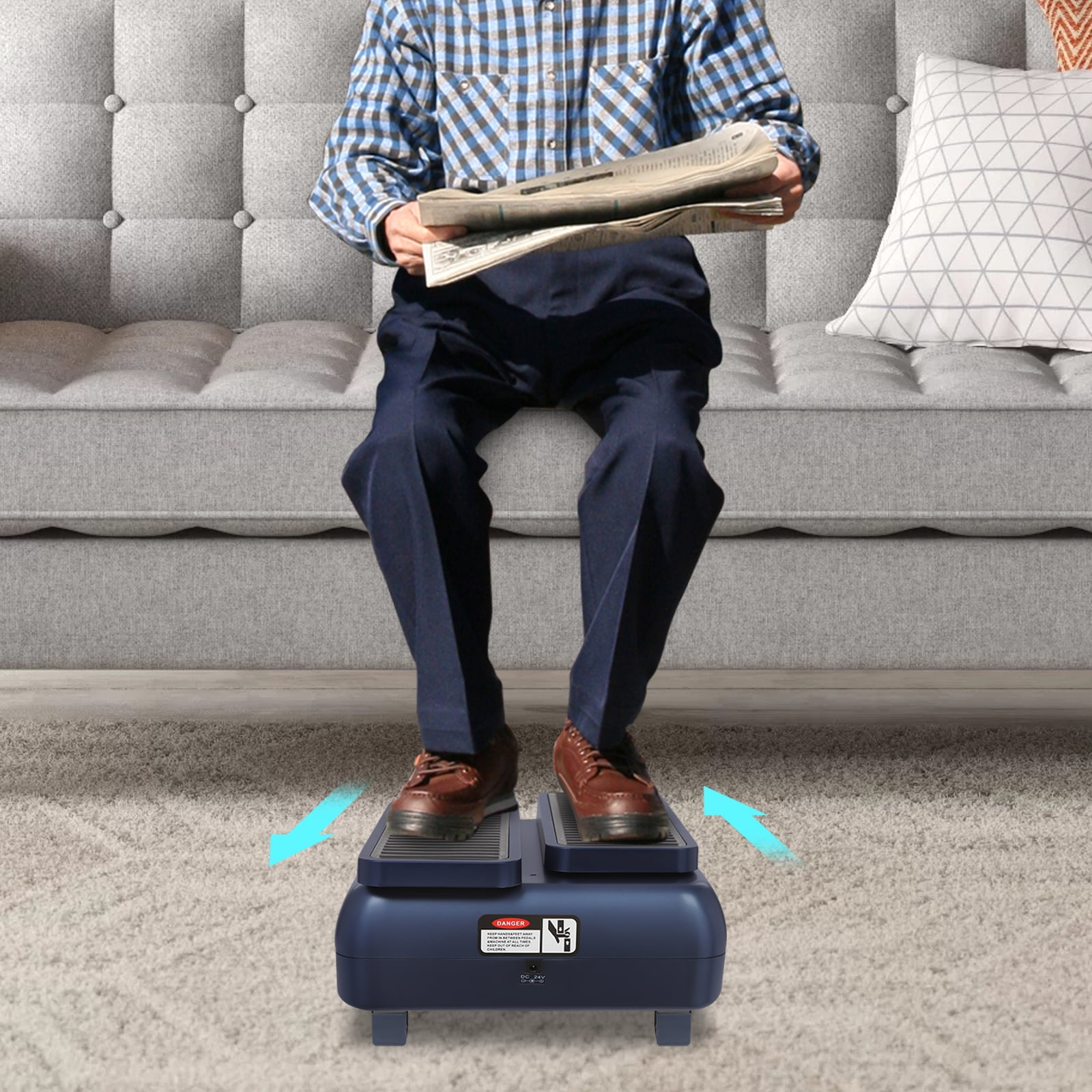 1 PCS Blue Foot Massager, Electric Foot Circulation Device, Foot Exercise Device, Output: DC 24V 1A, Power: 20W