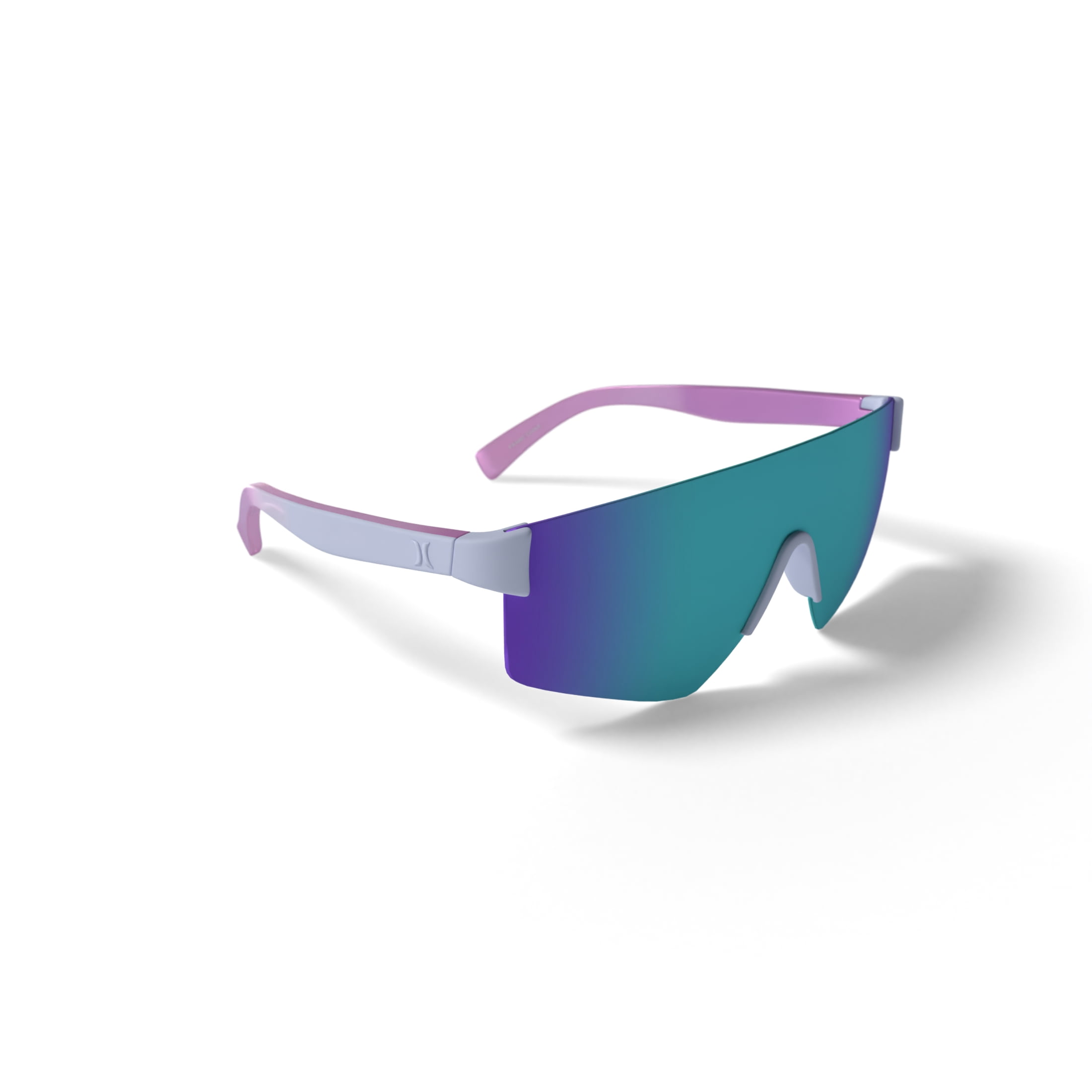 Hurley Big Sur - HSL3002PS_105, shield sunglass, shiny white frame & lilac mirror polarized lens + ar coating