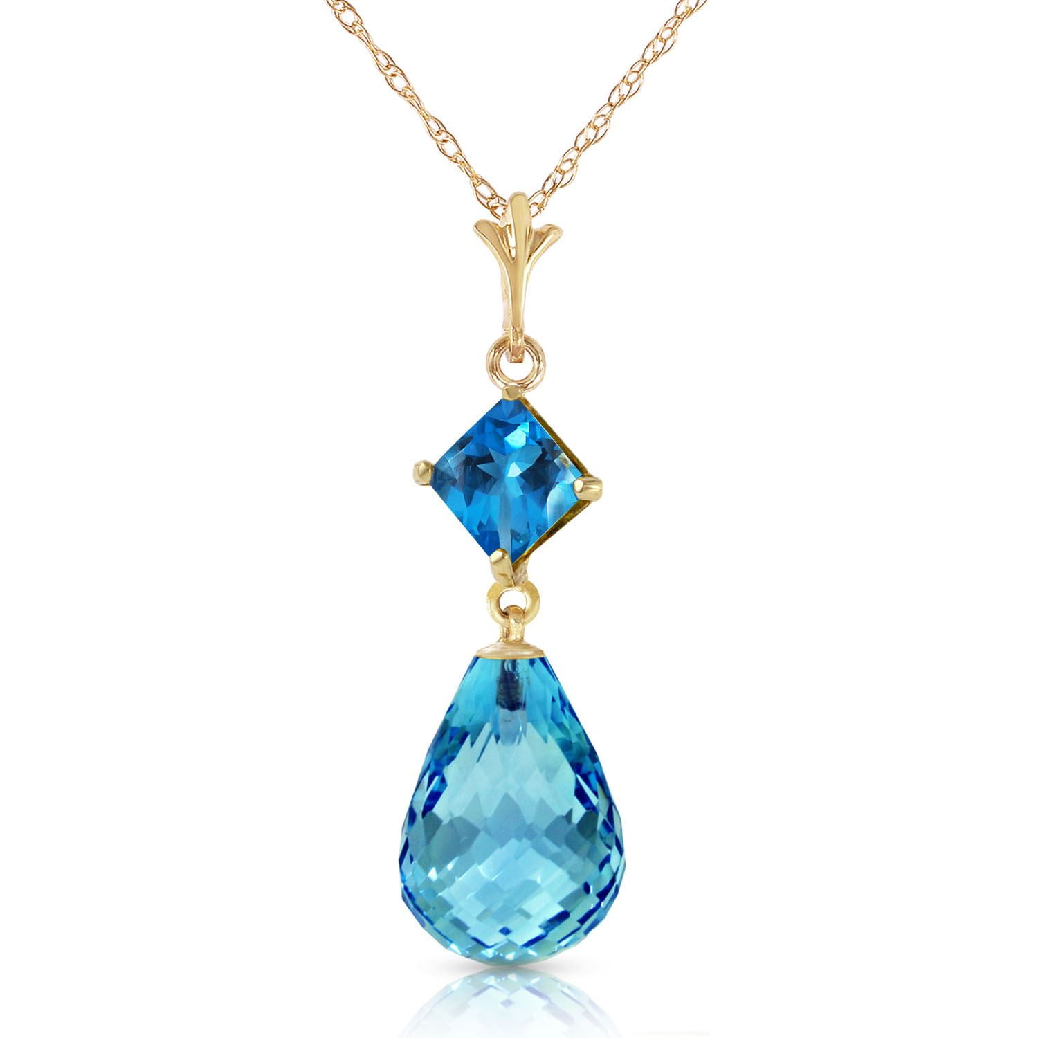 ALARRI 2.38 Carat 14K Solid Gold Necklace Black Cubic Zirconia with 24 Inch Chain Length