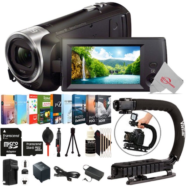 SONY HDRCX405 HD Handycam Camcorder with 32GB Top Accessory Kit