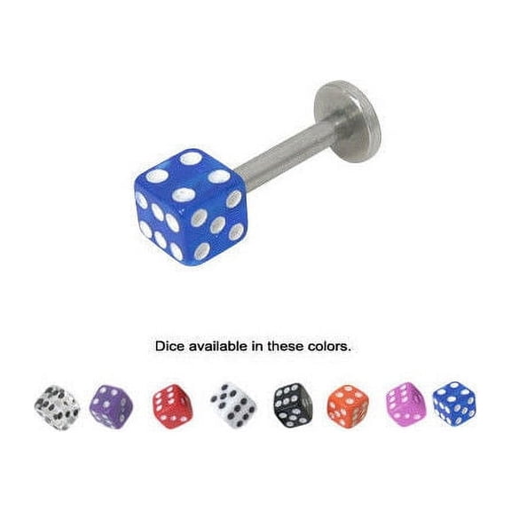 Acrylic Dice Labret Monroe Lip Jewelry - 8 Colors Available