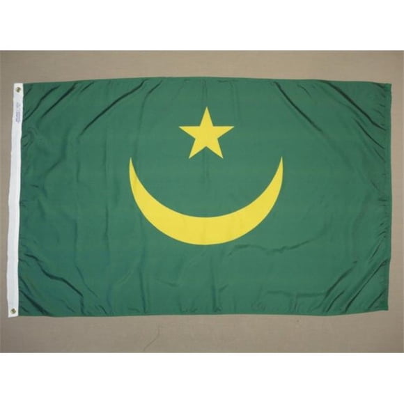 Annin Flagmakers 195564 Drapeau de la Mauritanie Nyl-Glo 3 Pi x 5 Pi