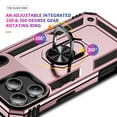 thumbnail image 3 of Pozyie Rugged Case for iPhone 17 Pro Max with Screen Protector, Full-Body Shockproof Protective Cover with Metal Magnetic 360° Rotating Ring Kickstand, Rose Gold, 3 of 6