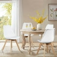 thumbnail image 5 of Kadyn Dining Chairs, Set of 4, Mid-Century Modern Dining Room Kitchen Chairs with PU Leather Cushions and Wooden Legs for Home, Living Room, Bedroom, Lounge, Casual Chairs, White, 5 of 7