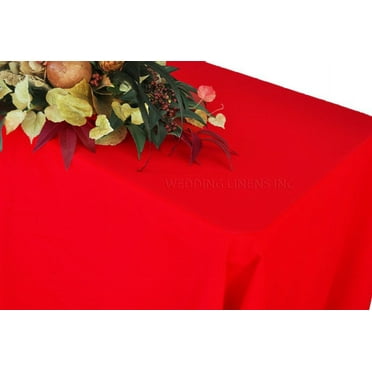 Wedding Linens Inc. 60"x120" Heavy Duty(200 GSM) Rectangular Polyester Tablecloth - Red