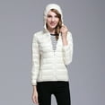 thumbnail image 3 of Chaqueta de plumón ligera Chaqueta corta con capucha de plumón de pato blanco para mujer Chaqueta corta para mujer, 3 of 6