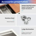 thumbnail image 4 of Drop-in Single Bowl Stainless Steel Kitchen Sink with Workstation, 4 of 8