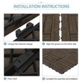 thumbnail image 3 of 27PCS Patio Deck Tiles Interlocking Wood Composite Decking Floor Tiles 12 x 12in Dark Brown for Garden, Poolside, Yard, Indoor and Outdoor, 3 of 5