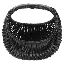 HONMEET Black Woven Flower Basket for Modern Farmhouse Rustic Home Decor and Indoor Outdoor Plant Holder