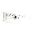 thumbnail image 3 of Rimless Wrap Around Shield Star Shimmer Sparkle Jewel Diva Sunglasses Clear, 3 of 4