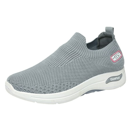 

DVKOVI Womens Wide Dress Shoes Fashion Spring and Summer Women Sports Shoes Flat Bottom and Soft Bottom Mesh Comfortable and Minimalist Design Womens Running Sneakers Grey 40