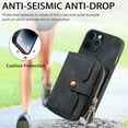 thumbnail image 5 of for iPhone 12 Pro Max Wallet Case, Crossbody Phone Purse with Card Holder for Women, Zipper PU Leather Carrying Cover Gift with Shoulder Strap Kickstand Anti-drop for iPhone 12 Pro Max - Black, 5 of 10
