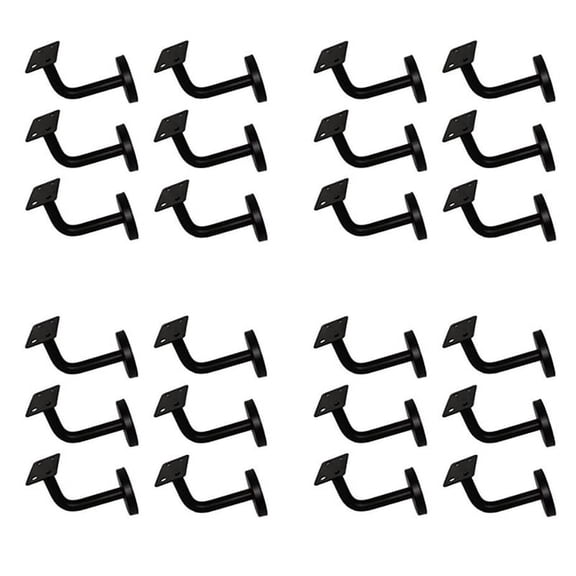 24 Pcs Stainless Steel Stair Handrail Bracket, Heavy Duty Stair Rail Support, Railing Brackets for Flat Rails,60x60mm