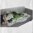thumbnail image 6 of Animal Soft Flannel Fleece Throw Blanket, Ugly but Dragon Standing and Looking Miniature Dino Like Image Artwork Print, Cozy Plush for Indoor and Outdoor Use, 70" x 90", White Green, by Ambesonne, 6 of 6